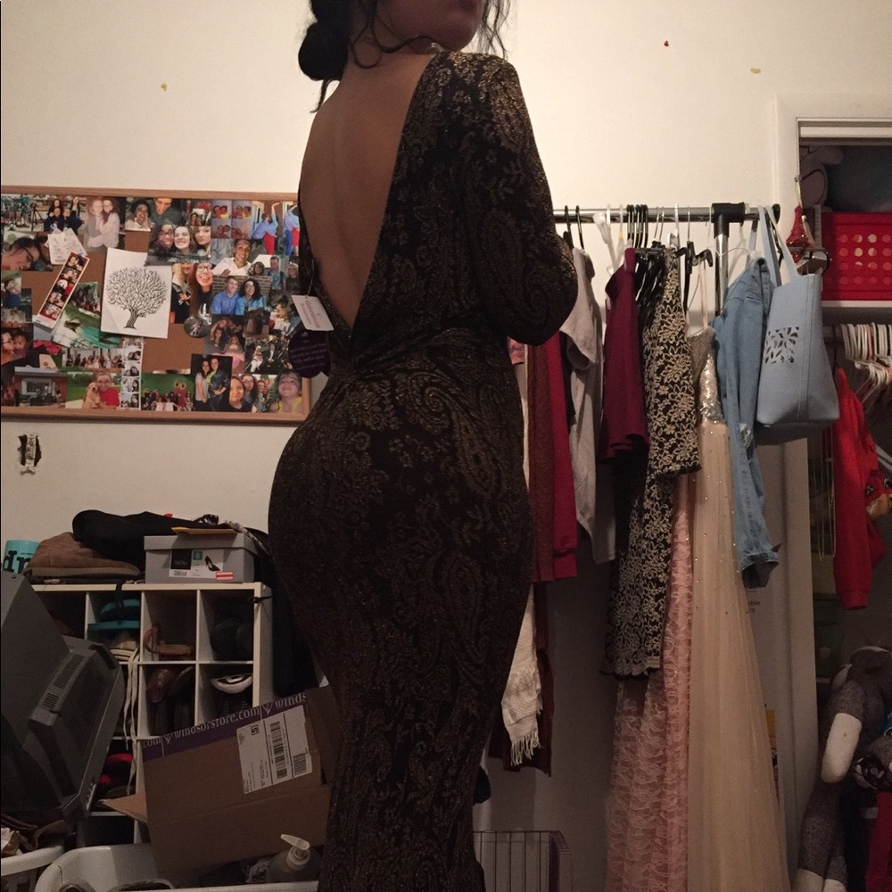 Black and gold ball gown